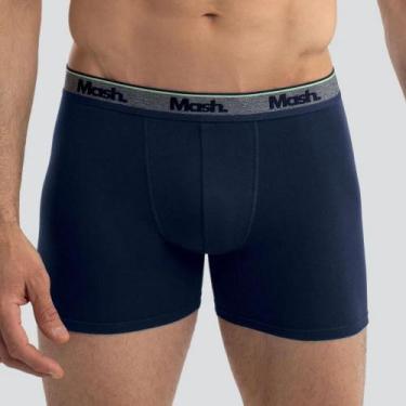 Imagem de Cueca Boxer Plus Size Mash 170.47 Modelagem Longa, Azul, Marinho, XGG