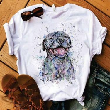 Imagem de Blusa T-shirt Camiseta Feminina Estampada-Pitbull- Várias Estampas 02 