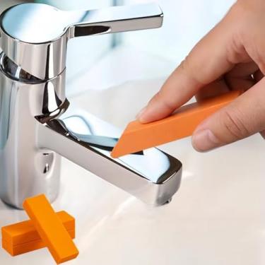 Imagem de Borracha de limpeza laranja, pacote com 2 esfregões de borracha para manchas de ferrugem - Borracha multisuperfície sem arranhões para vidro de banheiro, panelas de cozinha, azulejos e limpeza