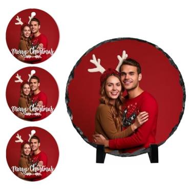 Imagem de Oirquent Quepitty Presentes personalizados para ela – Placa fotográfica de ardósia personalizada, moldura para fotos de avó e decoração de Natal para a família e entes queridos