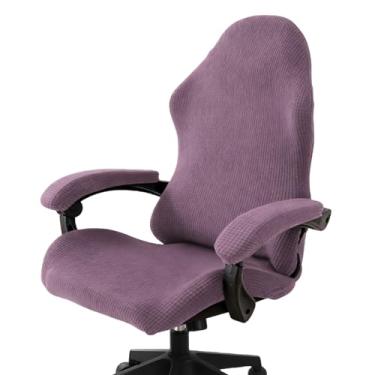 Imagem de PATIKIL 1 conjunto de capa de cadeira de escritório, capa de cadeira de mesa extensível universal capa de assento de computador grande com capas de apoio de braço zíper para cadeiras de escritório com