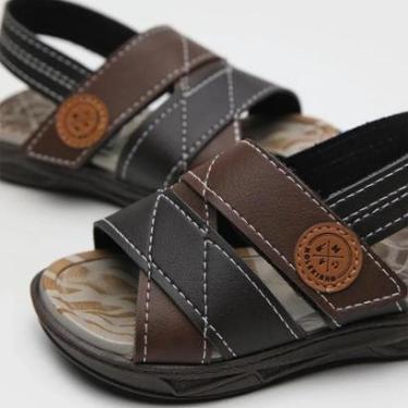 Imagem de Sandália Infantil Menino Molekinho Casual Tiras Calce Fácil 2140.753 - Café-Masculino