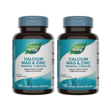 Imagem de Suplemento mineral Nature's Way Calcium Mag Zinc, pacote com 2 unidade