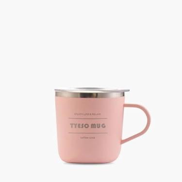 Imagem de TYESO - Mini Copo Térmico de Café 260ml, Caneca de Café e Xícara de Chá em Aço Inoxidável, adequado para uso Doméstico e em Viagens. (Rosa)