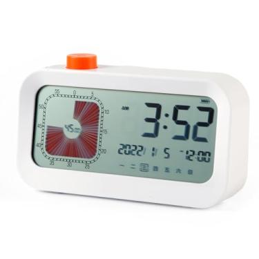 Imagem de Relógio com Função de Cronômetro Visual Contagem Ascendente Descendente Opções Tela LCD 12 Horas Exibição Semanal Operação Silenciosa para Ferramenta Gerenciamento Cozinha Ensino e Aprendizagem