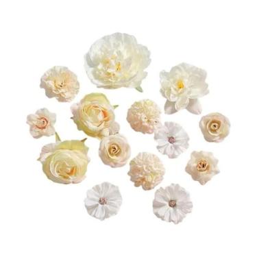 Imagem de Flores Artificiais De Seda Rosa Mista Para Decoração De Casa, Casament