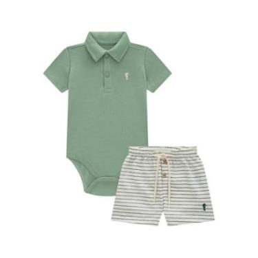 Imagem de Conjunto Bebê Menino Body Verde/Bermuda Onda Marinha-Masculino