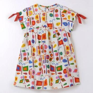 Imagem de Vestido Curto Infantil BorboGraça Fábula Colorido-Feminino