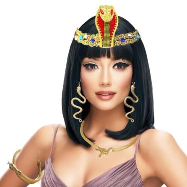Imagem de Kit Acessório Fantasia Cleopatra Festa Carnaval 5 Produtos