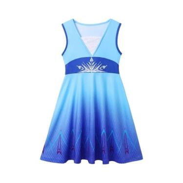 Imagem de Vestido Casual Sem Mangas De Algodão Para Meninas Elsa Anna Moana, Col