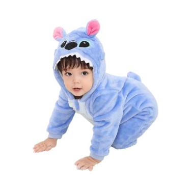Imagem de Macacão Kigurumi Unissex Para Bebês Com Estampa De Cartoon Stitch, Rou