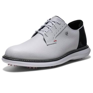 Imagem de FootJoy Tênis de golfe masculino Traditions Blucher Previous Season Style, Camuflagem branco/preto/tomate cereja, 44