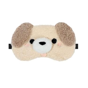 Imagem de Máscara de dormir confortável com bloqueio de luz para viagens para casa e relaxamento com design de estilo filhote de cachorro brincalhão