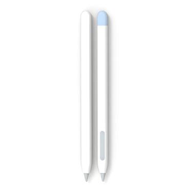 Imagem de siduater Capa de silicone para Apple Pencil Pro e Apple Pencil 2ª geração, capa de caneta leve, acessórios de proteção macia para iPad Pencil Grip Holder, branca