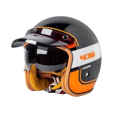 Imagem de Capacete Retro Unissex De Inverno Quente Três Quartos Para Motocicleta