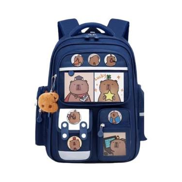 Imagem de Mochila Escolar Impermeável De Grande Capacidade Com Design De Capivar