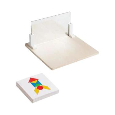 Imagem de Brinquedo De Quebra-Cabeça De Espelho De Madeira Montessori Para Crian