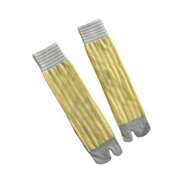 Imagem de Meias Tabi Femininas Coloridas Com Listras Retrô, De Algodão Penteado,