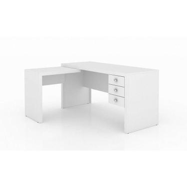 Imagem de Mesa para Home Office com 03 Gavetas Branco Tecno Mobili