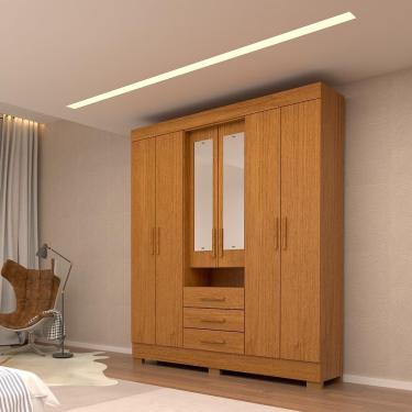 Imagem de Guarda Roupa Casal Bolívia Com Espelho 6 Portas 100% Mdf Linhamobília Cinamomo