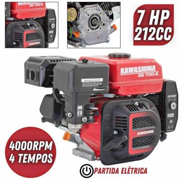 Imagem de Motor Estacionário à Gasolina 212cc 7hp 4t Partida Elétrica