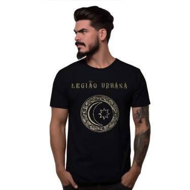 Imagem de Camiseta Preta Banda Legião Urbana Sol Lua Disco V Renato Russo Bomber