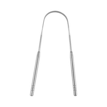 Imagem de Raspador De Língua Em Aço Inoxidável Vermelho Em Formato De U Com Esto