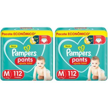 Imagem de Kit Fraldas Pampers Pants Ajuste Total Tam. M - 6 a 10kg 2 Pacotes com