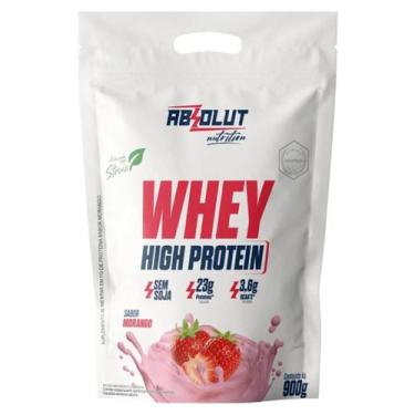 Imagem de Absolut whey high protein refil 900g sabor morango - Absolut Nutrition