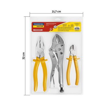 Imagem de Kit De Ferramentas Com Alicate De Pressão 10" Alicate Universal 8" E Alicate Corte Diagon