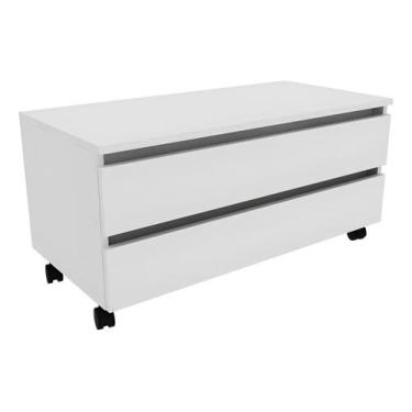 Imagem de Balcão Gabinete Banheiro 2 Gavetas e Rodízio Bn3603 Tecnomobili Branco
