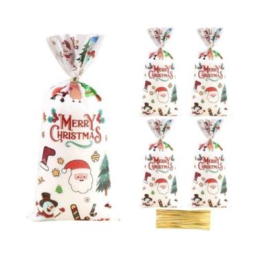 Imagem de Sacos De Doces De Natal Embalagem De Biscoitos Do Papai Noel 25 50 100