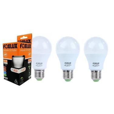 Imagem de Kit 3 Lâmpada LED Bulbo 6W com Base E-27 Bivolt 6500K Foxlux