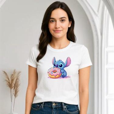 Imagem de Camiseta Feminina Baby Look Lilo Stich Donuts Lançamento - Delite, Bra