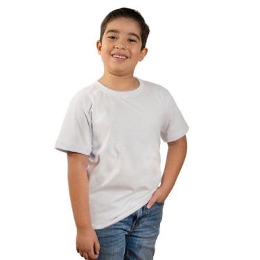 Imagem de KIT 3 Camiseta Branca Infantil Básica 100% Algodão Menino Menina - CTR