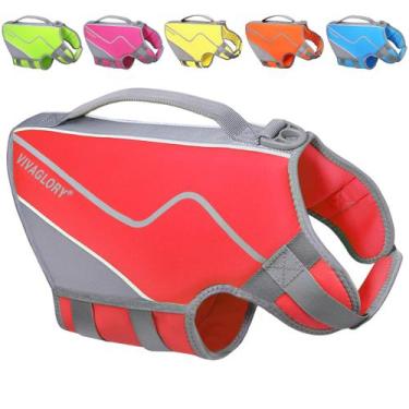 Imagem de Colete salva-vidas para cães VIVAGLORY Sports Style Neoprene vermelho 