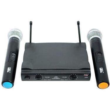 Imagem de Microfone Sem Fio Duplo Profissional Jwl U-585 Uhf Cor:Preto, preto