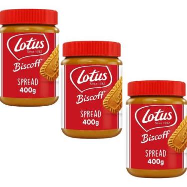 Imagem de Kit 3 Lotus Biscoff Spread 400g  Pasta de Biscoito Speculoos Belga