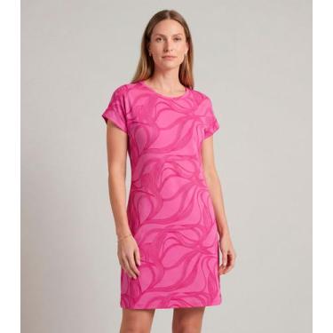 Imagem de Vestido Básico Com Gola Redonda Infinita Cor Rosa, GG, Rosa