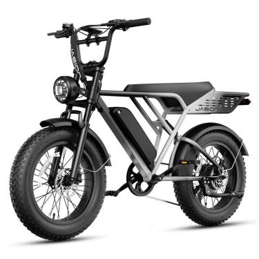 Imagem de Bicicleta elétrica Jasion RetroVolt Pro cinza, pneus 20x4, motor 750W pico 3000W, bater...