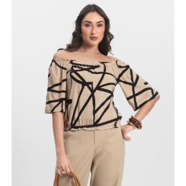 Imagem de Blusa Feminina Ciganinha Infinita Cor Marrom-Feminino