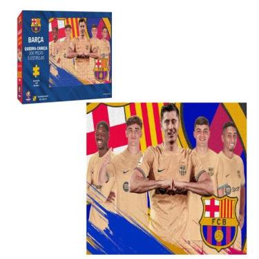 Imagem de Quebra Cabeça Barcelona Oficial 5 Jogadores Estrelas 200 Peças Origina