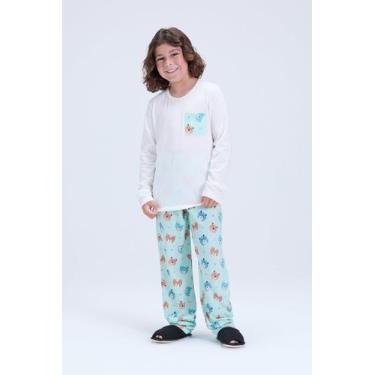 Imagem de Pijama Infantil Masculino Inverno Bolsinho Estampado - Vida Costeira O