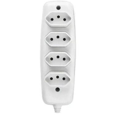 Imagem de Tomada Em Barra Quadrupula 2p 10a 250 Volts Branca - 26340 Ilumi Tomar