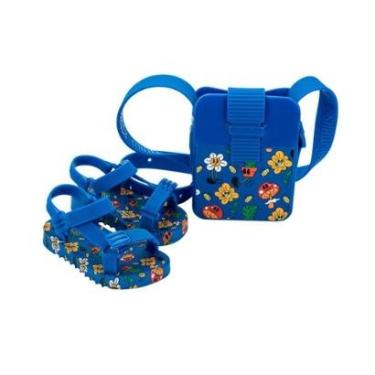 Imagem de Sandália Mini Melissa Playtime Bolsa Discover Azul Amarelo-Feminino