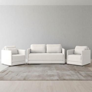 Imagem de Sofá e 2 Poltronas Cama Retratil Compacta Dália Fixa Veludo K01 - D Ro