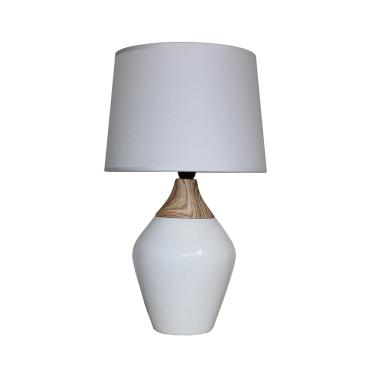 Imagem de Abajur de Cerâmica Le Wood 37cm Branco Bivolt