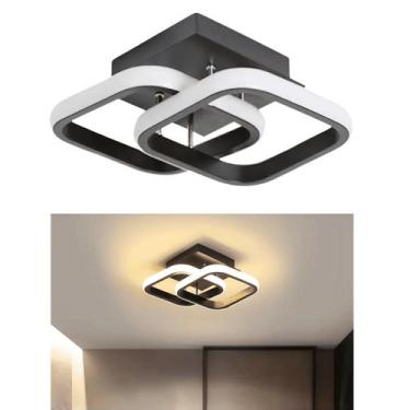 Imagem de Luminaria Plafon Teto Pendente Quadrado Luz Led Sobrepor 22w Quarto Sa