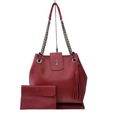 Imagem de Bolsa feminina de marca famosa  tipo sacola grande com nécessaire prem