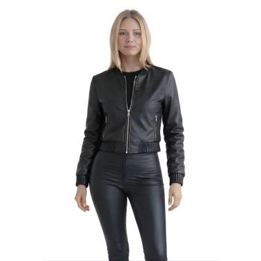 Imagem de Jaqueta Bomber Feminina Couro Fake Peluciada-Feminino